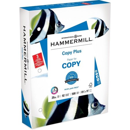 HAMMERMILL Hammermill Printer Paper, 20lb Copy Paper, 3 Hole Punch, 92 Bright, 8.5x11, 1 Ream, 500 Sheets HAM105031